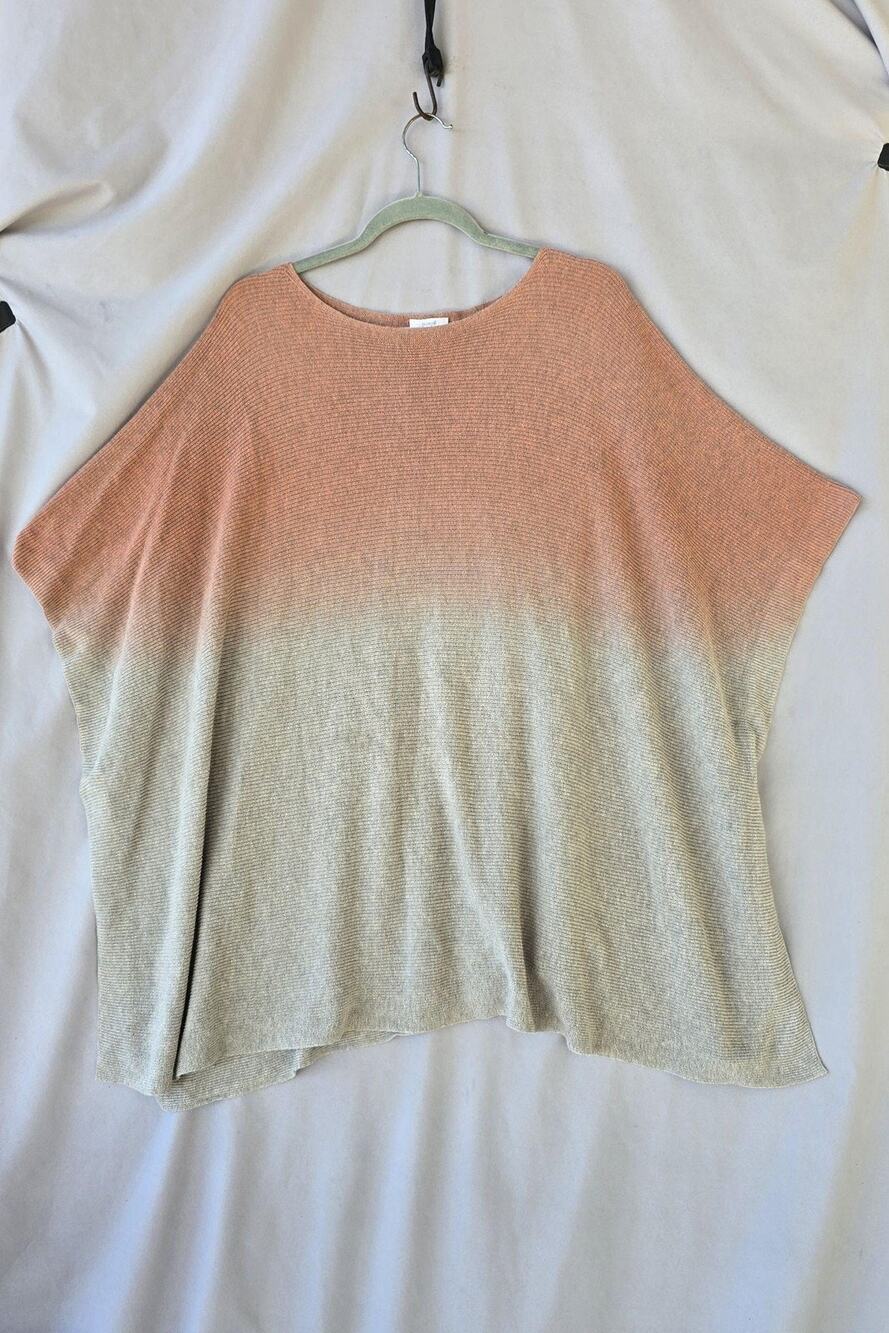 Pure Jill Sweater Cape Womens One Size Pink Beige Boat Neck Poncho Oversized